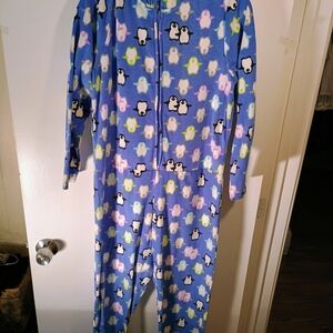 Pj Couture Blue and White Penguin Onesie